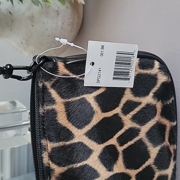 NWT Saks Fifth Avenue Faux Giraffe Plush Shoulder Bag - Picture 12 of 12